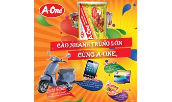 Mì A-One trao giải thưởng khuyến mại tới khách hàng